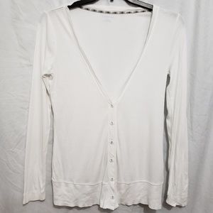 Land's End white cardigan, Small (6-8)